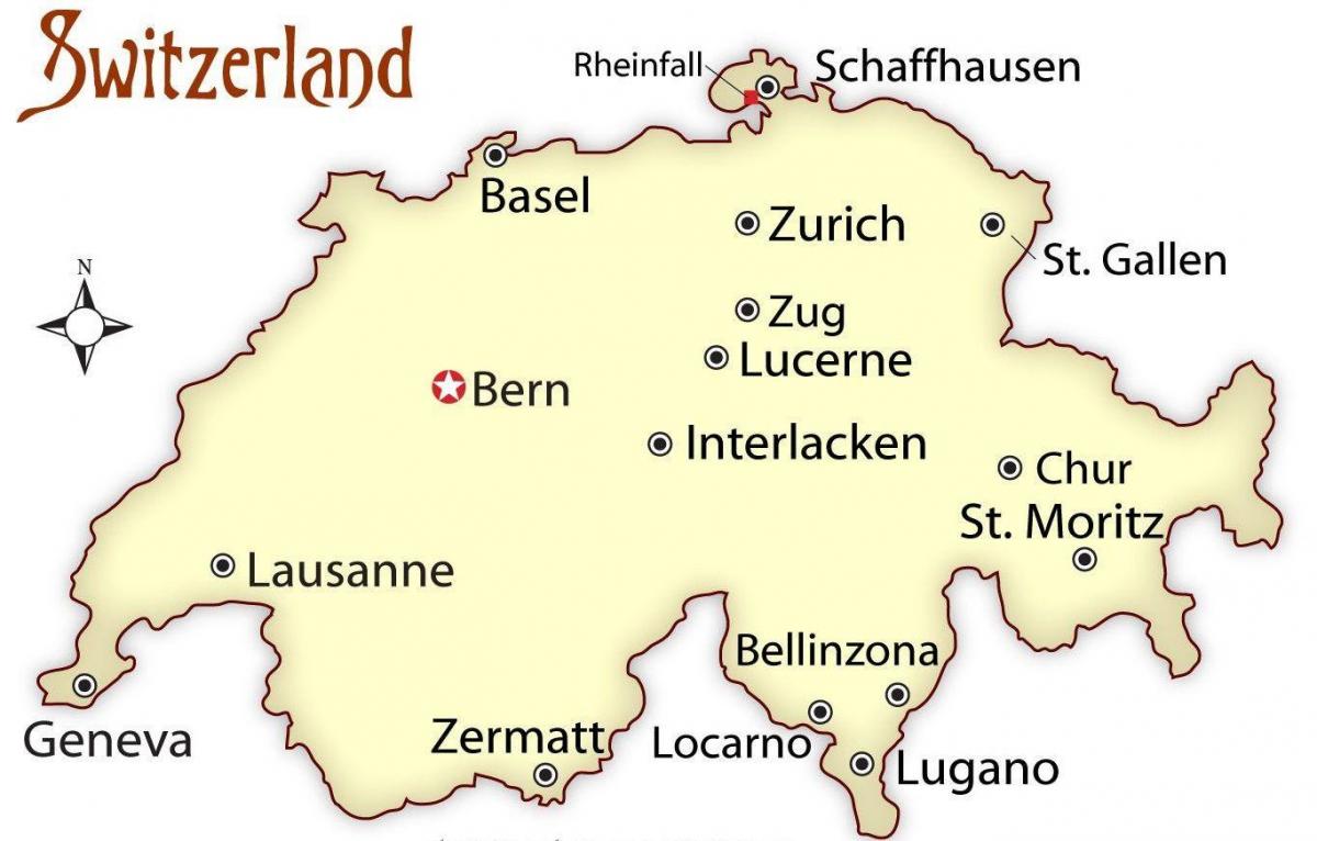 שוויץ ציריך על המפה