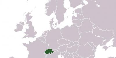 שוויץ מיקום באירופה מפה
